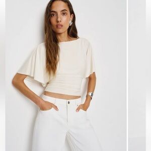 Reformation Avery Knit Top Ivory - Size L